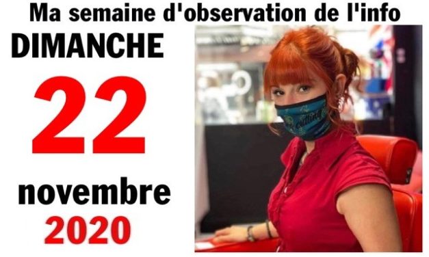Ma semaine d’observation de l’info (22 novembre 2020)