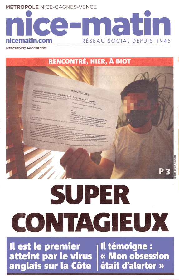 Nice-Matin - 27 janvier 2020 - super-contagieux