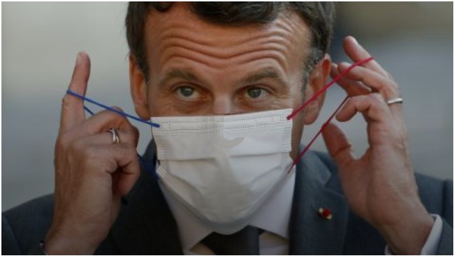 Macron masqué