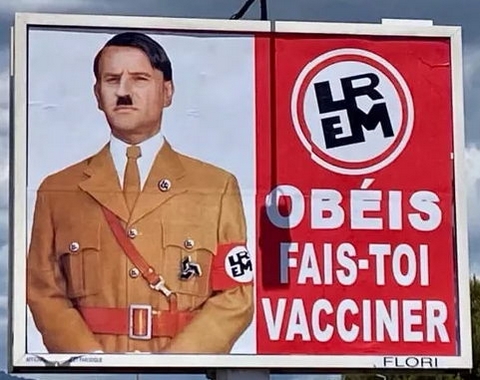 Affichage Michel-Ange Flori - Macron Hitler