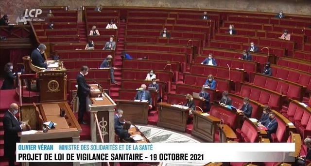 Assemblée nationale vide - Texte de loi Vivilance - Octobre 2021
