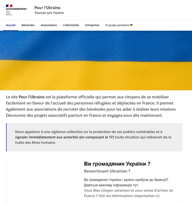 Accueil Ukrainiens - Gouvernement français