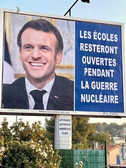 Macron - Écoles ouvertes - Guerre nucléaire