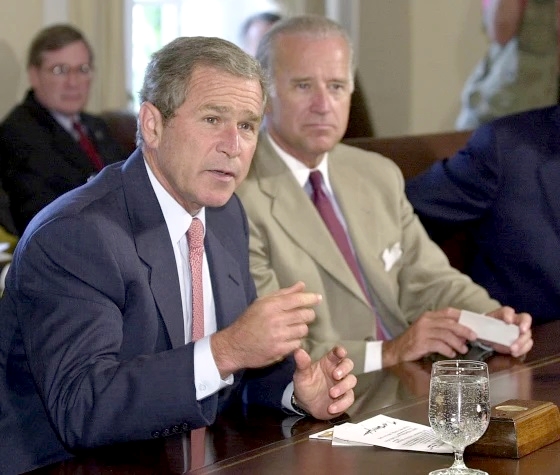 George W. Bush - Joe Biden - Maison Blanche - 25 juillet 2001