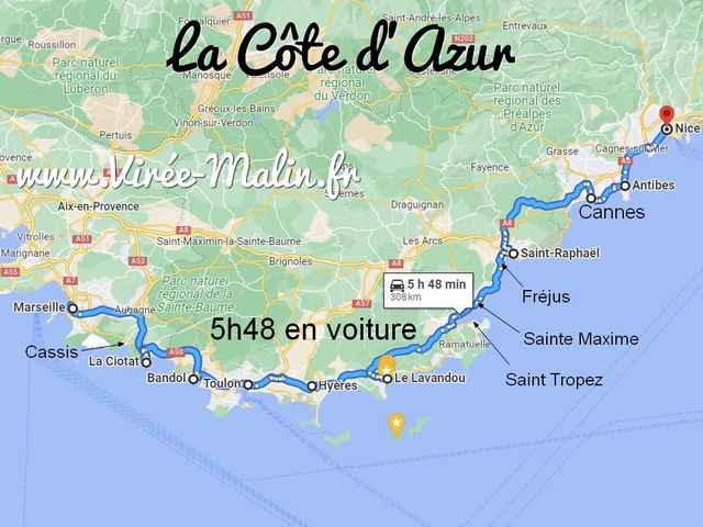 Cote Azur - carte