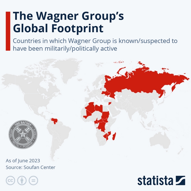 Wagner Group - Répartition mondiale