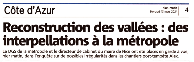 Nice-Matin - 13 mars 2024 - Corruption