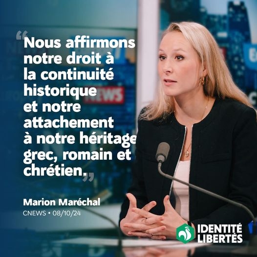 Marion Maréchal - Héritage grec romain chrétien