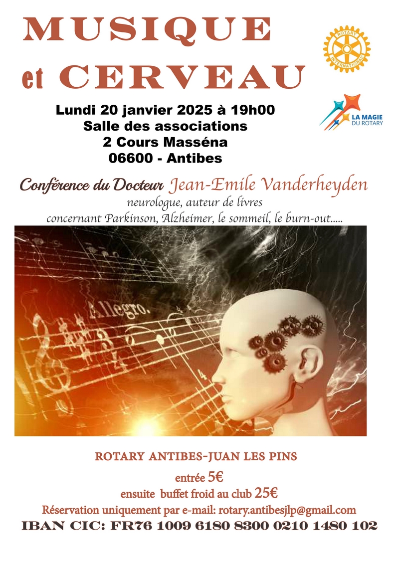 Conférence Rotary Antibes - Musique et cerveau - 20 janvier 2025