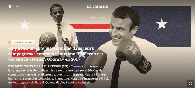 Le Figaro - 4 novembre 2024 - Macron French Obama