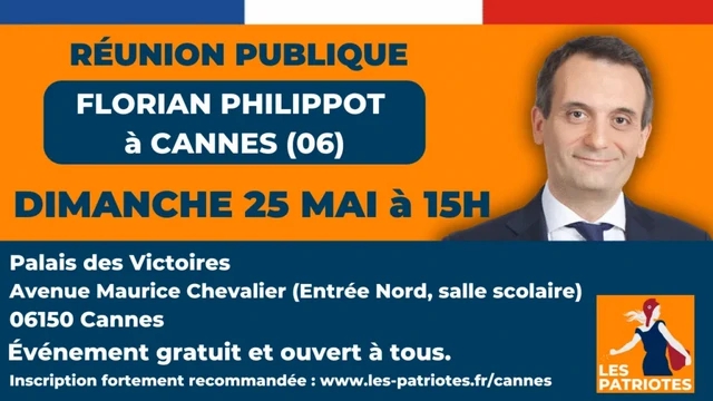 Florian Philippot - Dimanche 25 mai 15 heures Cannes