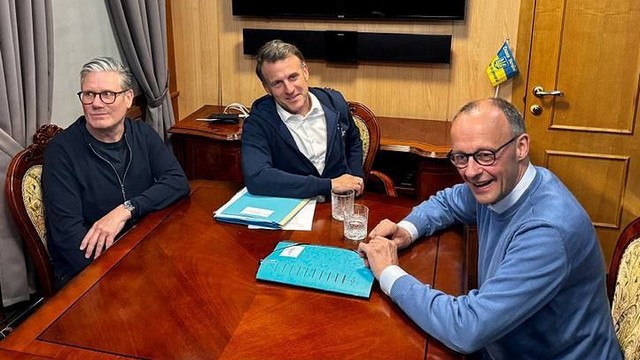 Macron Merz Starmer train Kiev - 10 mai 2025 (3)