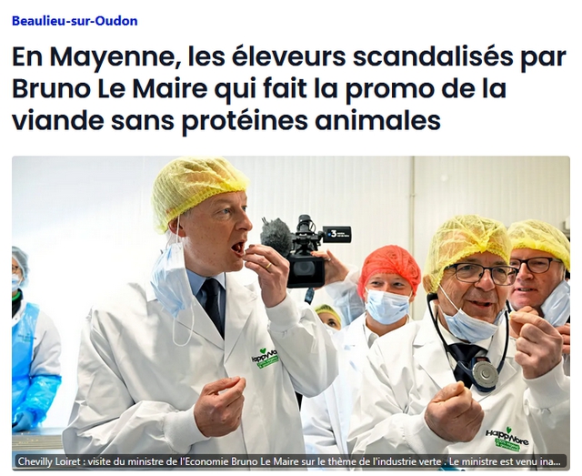 Bruno Lemaire - Viande sans protéines animales