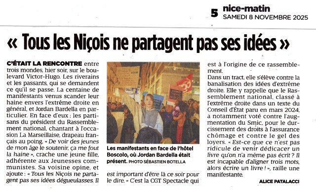 NIce-Matin - 8 novembre 2025 - Bardella