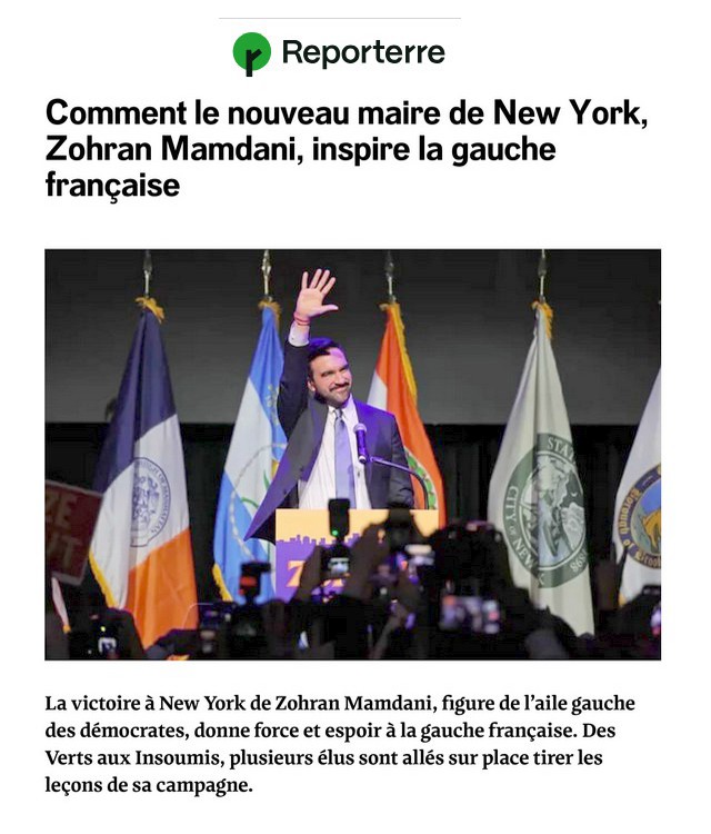 Zohran Mamdani maire de New York inspire la gauche française