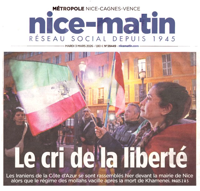 Nice-Matin - 3 mars 2026 - Iran libéré