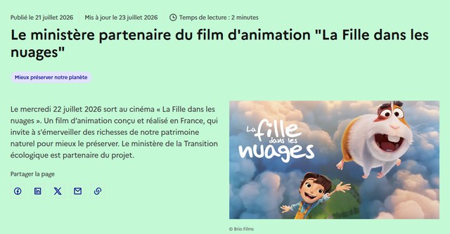 La fille dans les nuages - Ministère transition écologique