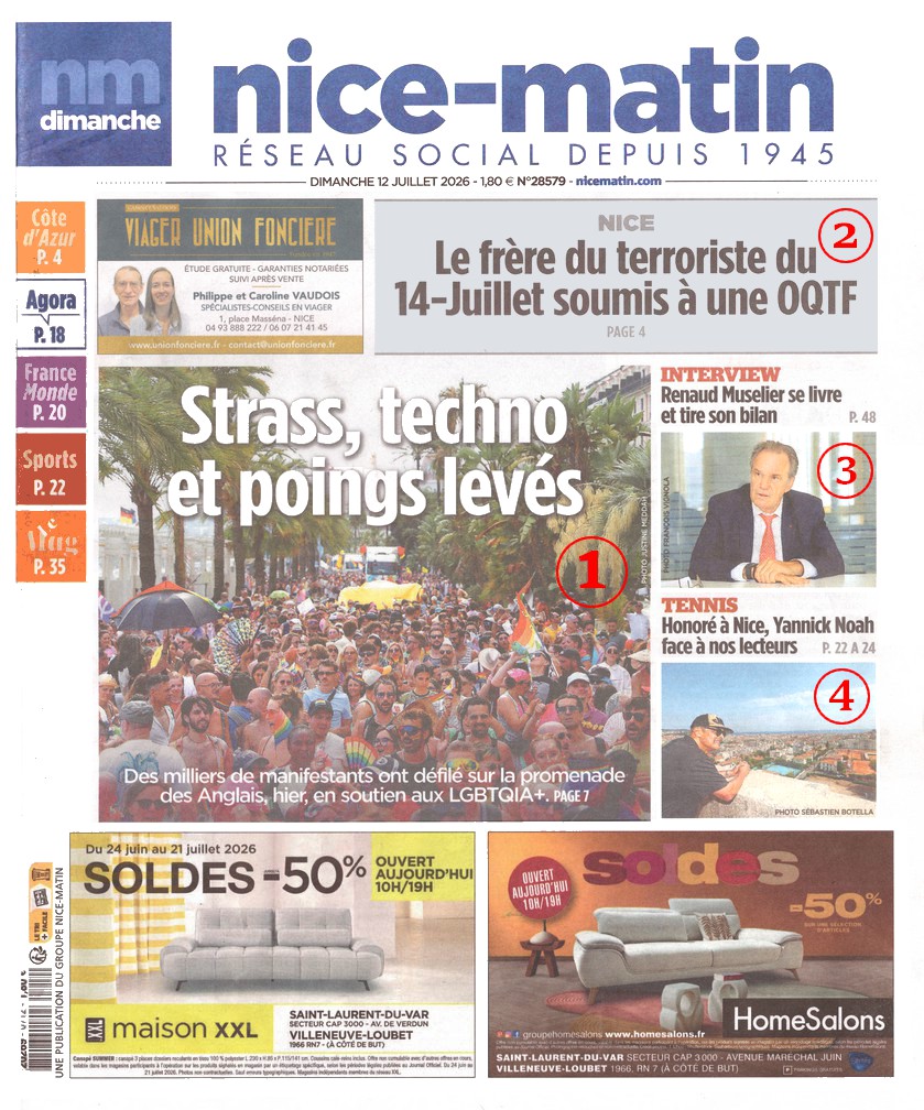 Nice-Matin - 12 juillet 2026 - Une déprimante Nice-Matin - 12 juillet 2026 - Une déprimante